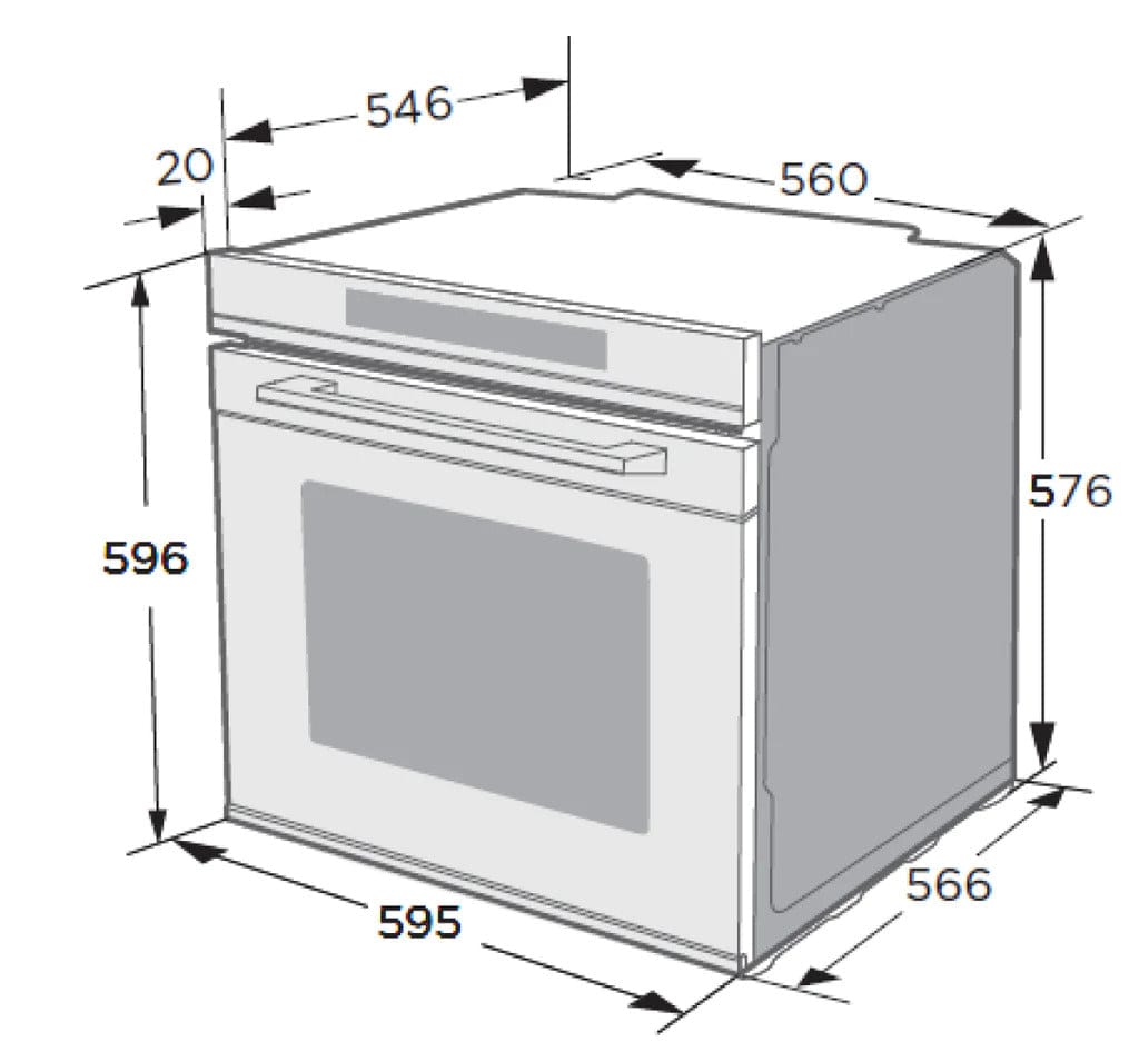 60cm Black Oven - 9 Functions
