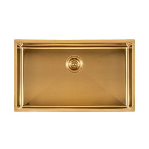 Brushed Gold Undermount Sink - Single Bowl 762 x 457