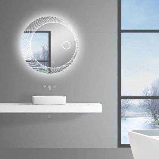 Round Bathroom Mirror with LED Lighting 800mm