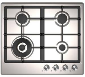 Midea 60cm Stainless Steel Gas Cooktop with Cast Iron Trivetts - 60G40ME096-SFT