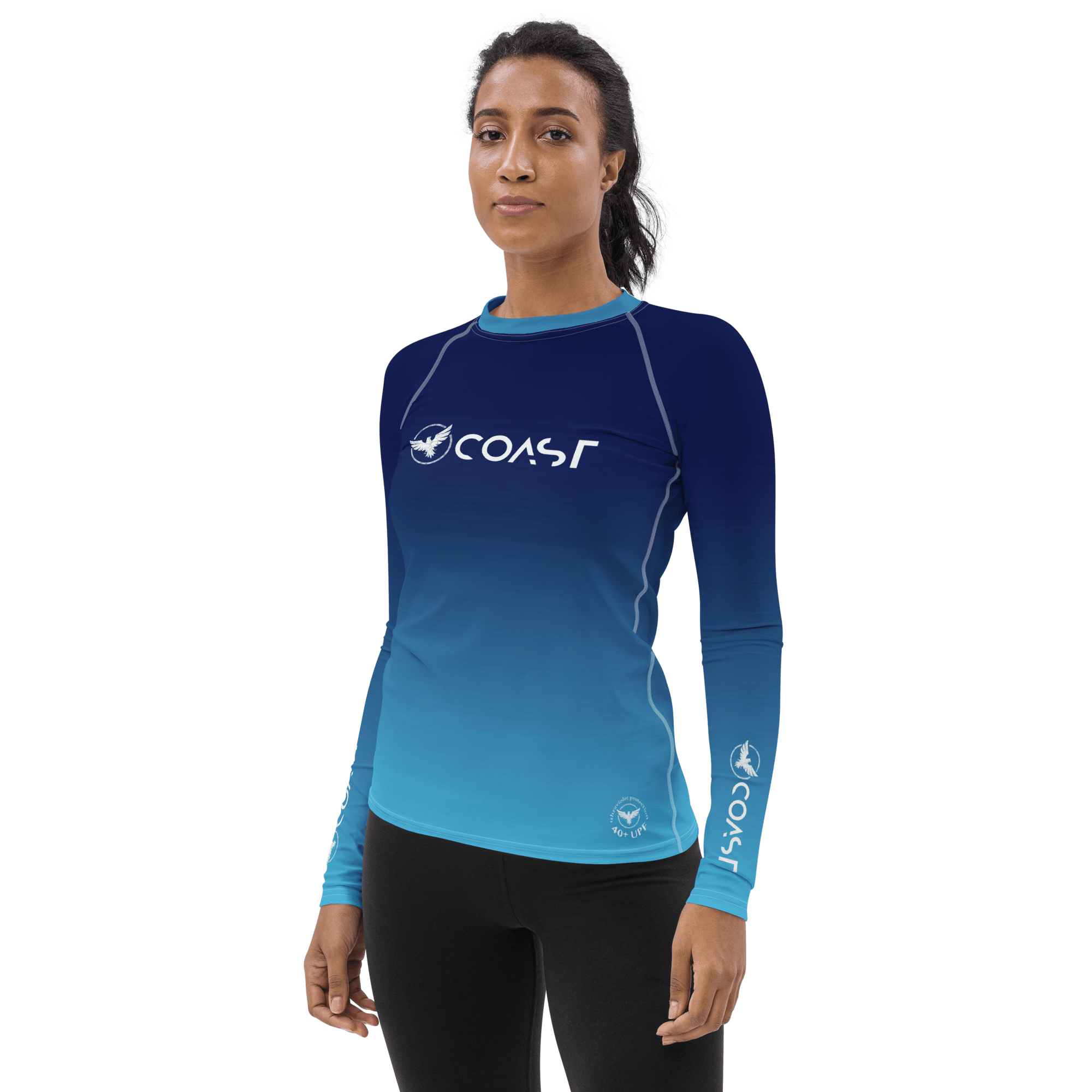 Women's Ocean Fade Sleeve Performance Rash Guard UPF 40+