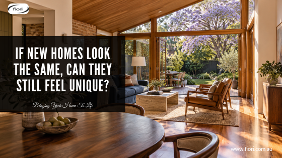 Renovated Australian brick home with a timber ceiling, blue sofa, leather armchairs and dining area overlooking a mature garden.
