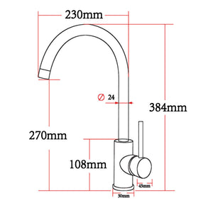 Chrome Standard Gooseneck Kitchen Mixer Tap