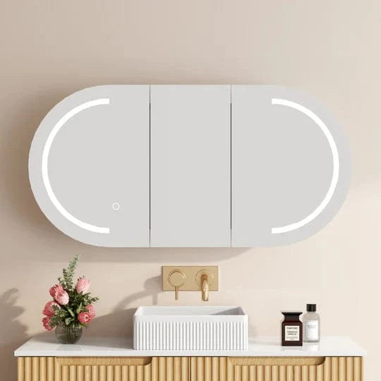 1200mm Oval LED Mirror Shaving Cabinet – Wall-Hung