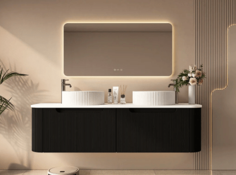 1500mm Wall-Hung Cabinet - Matt Black