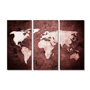 3pcs World Map Vintage Wall Posters Pictures Aesthetic Living Room Nordic Canvas Interior Paintings Home Decoration Design