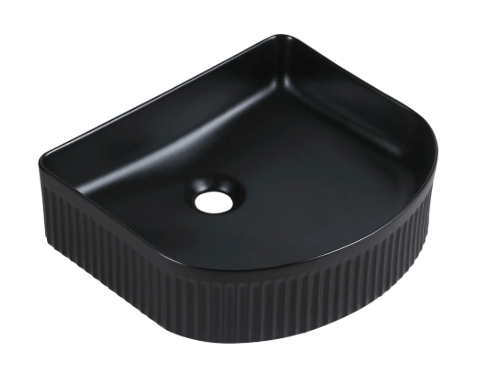 40cm Counter-Top Fluted Arch Basin - Matt Black