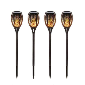 4x Solar Garden LED Torch Outdoor Flame Dancing Flickering Light Tiki Auto Lamp