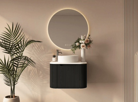 600mm Wall-Hung Cabinet - Matt Black