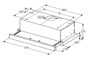 60cm Slide Out Rangehood