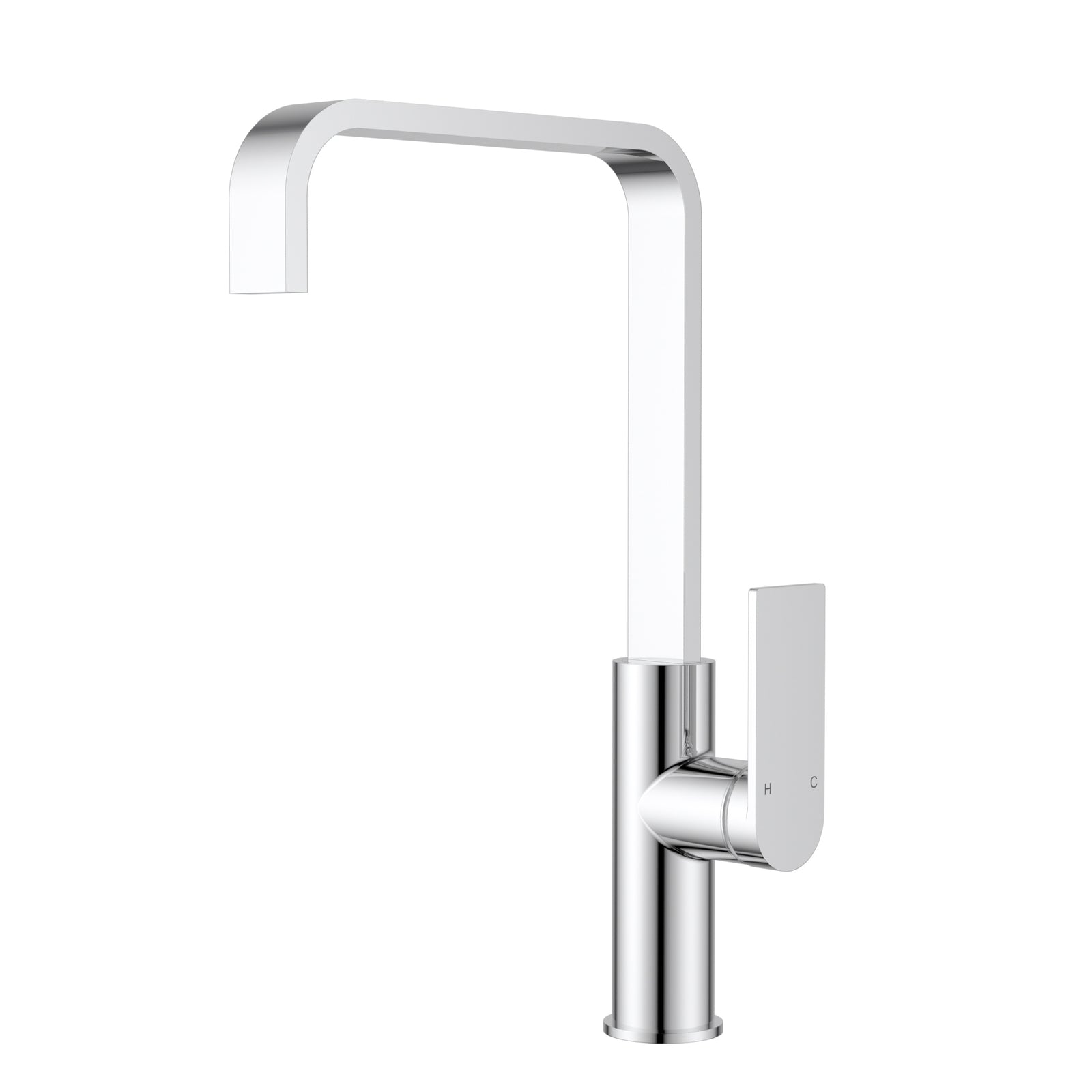 Chrome Square Gooseneck Kitchen Tap