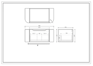 900mm Wall-Hung Cabinet - Matt Black