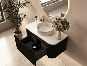900mm Wall-Hung Cabinet - Matt Black