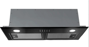 90cm Black Undermount Rangehood with 900m³/hr Extraction & LED Lighting