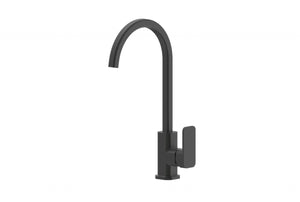 Brushed Gun Metal Gooseneck Kitchen Mixer Tap