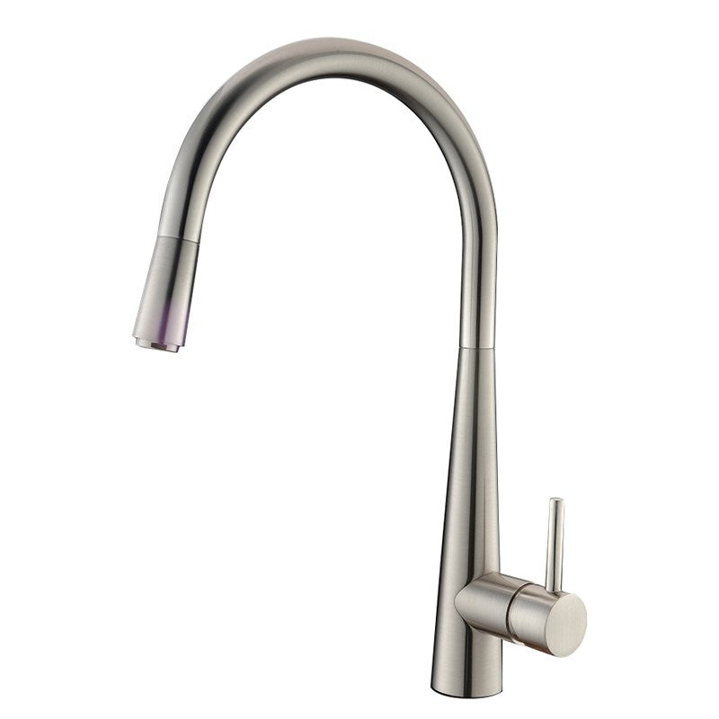 Brushed Nickel Pull Out Kitchen Mixer Tap