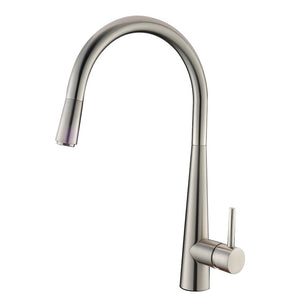 Brushed Nickel Pull Out Kitchen Mixer Tap