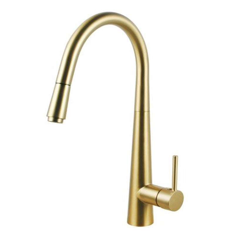 Brushed Brass Pull Out Kitchen Mixer Tap