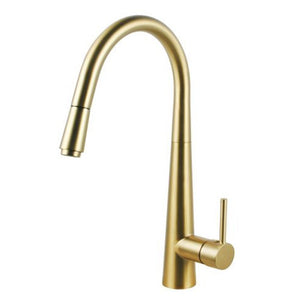 Brushed Brass Pull Out Kitchen Mixer Tap