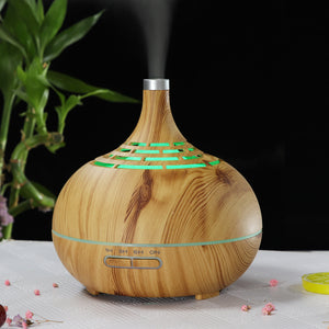 Wood Grain Ultrasonic Cool Mist & Essential Oil Aromatherapy Diffuser