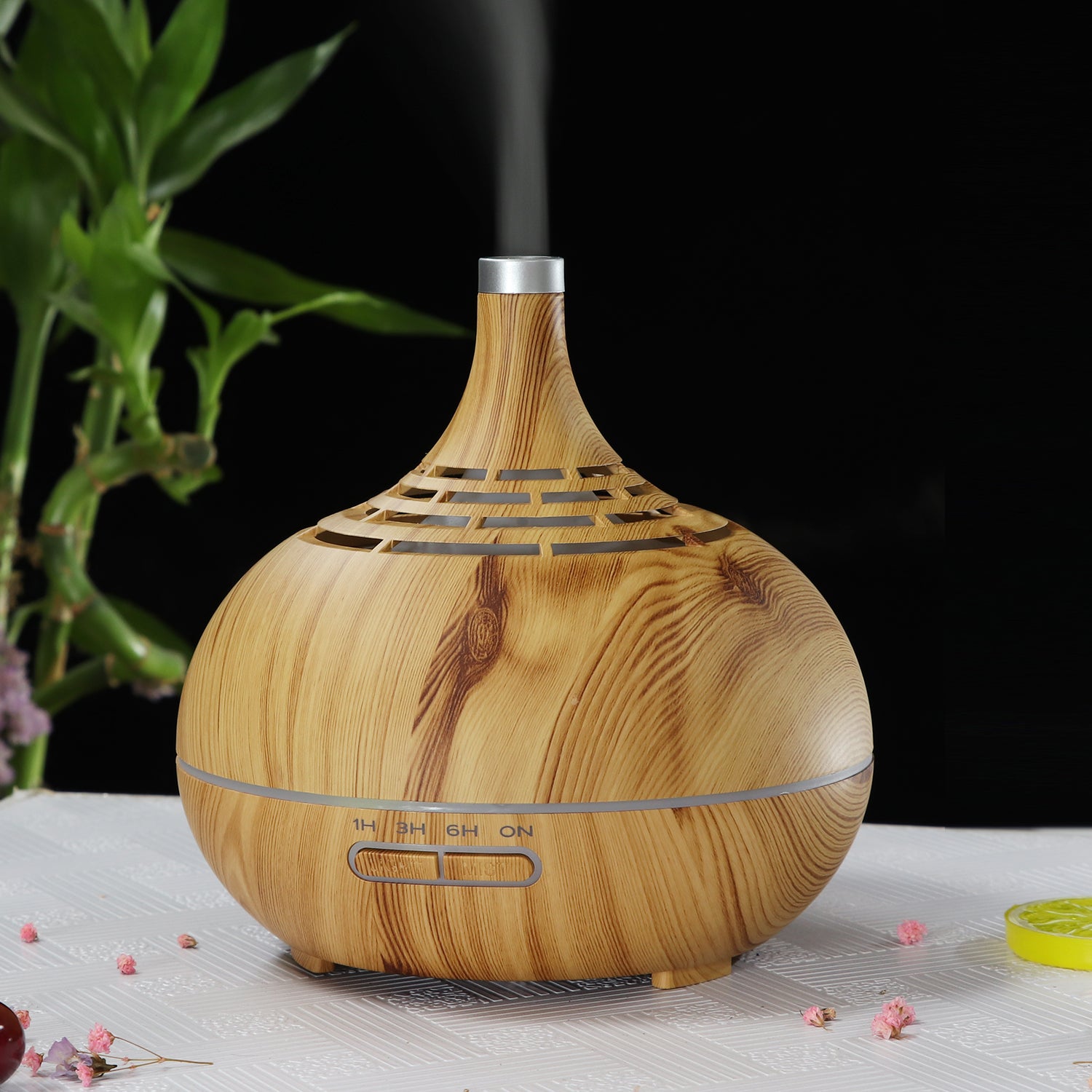 Wood Grain Ultrasonic Cool Mist & Essential Oil Aromatherapy Diffuser