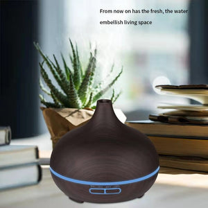 Wood Grain Ultrasonic Essential Oil Diffuser with Remote