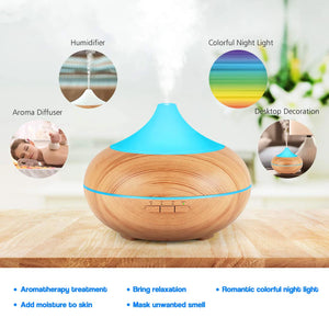 Tuya Smart WiFi Wood Aroma Diffuser 400ml Ultrasonic Essential Oil