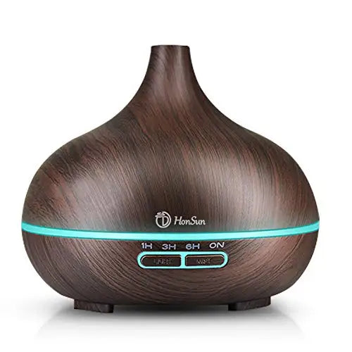 Wood Grain Ultrasonic Essential Oil Diffuser with Remote