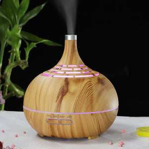 Wood Grain Ultrasonic Cool Mist & Essential Oil Aromatherapy Diffuser