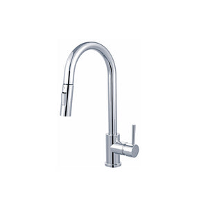 Chrome High Gooseneck Pull Out Kitchen Tap
