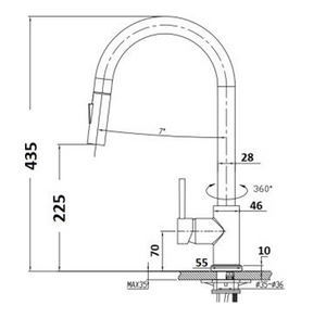 Brushed Nickel High Gooseneck Pull Out Kitchen Tap