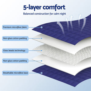 Giselle Bedding Weighted Blanket 9KG Kids Adults Heavy Gravity Relax Calm Blue