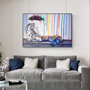 Abstract Tigers Wall Art Decorative Canvas