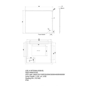 Bathroom Mirror - Rectangle with LED Lighting