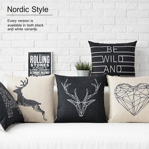 Black & White Nordic Geometric Cushions