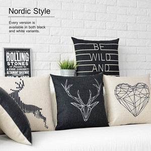 Black & White Nordic Geometric Cushions