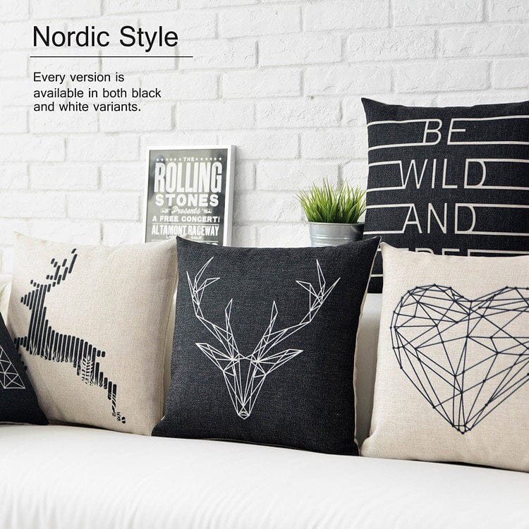 Black & White Nordic Geometric Cushions