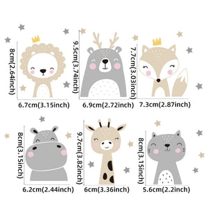 Boho Cute Cartoon Animal Wall Stickers