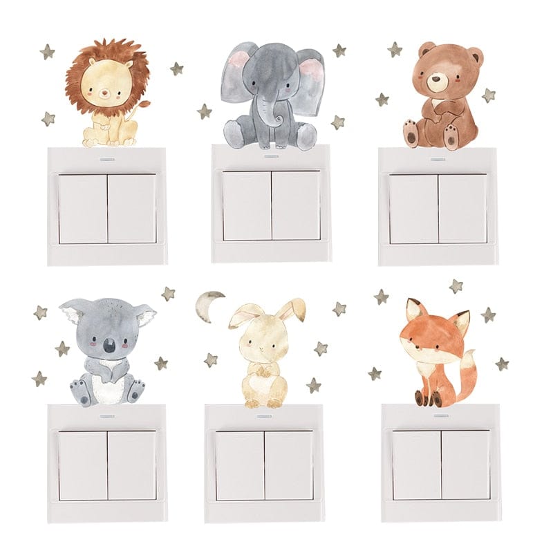 Boho Cute Cartoon Animal Wall Stickers