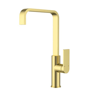 Brushed Gold Square Gooseneck Kitchen Tap