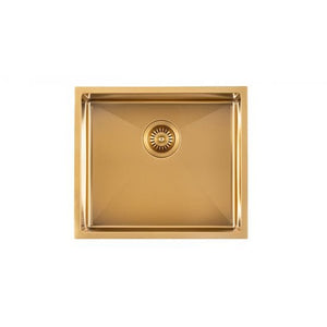 Brushed Gold Undermount Sink - Single Bowl 490 x 430