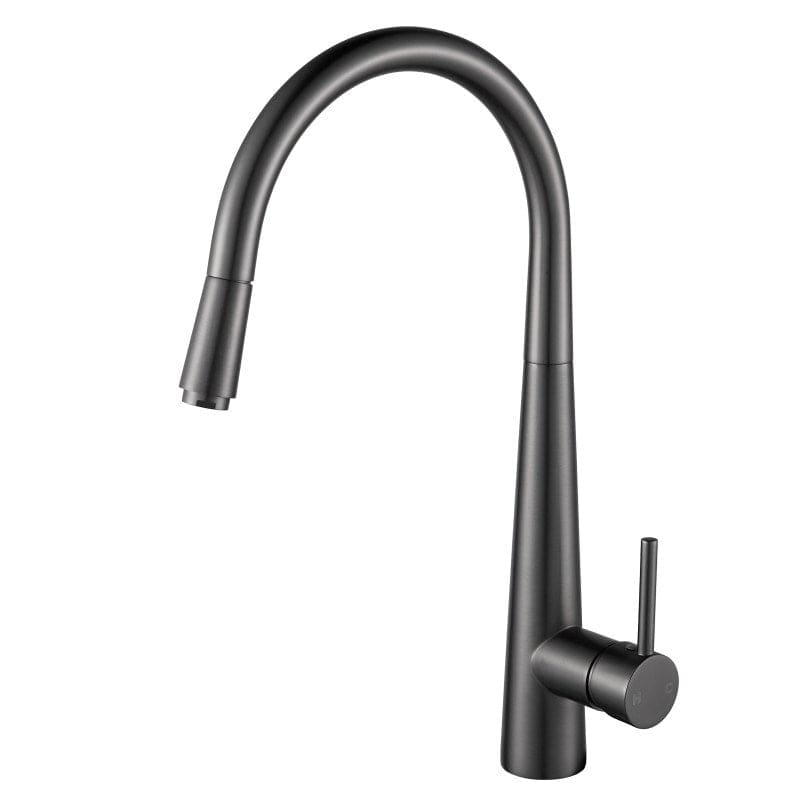 Brushed Gun Metal Pull Out Kitchen Mixer Tap