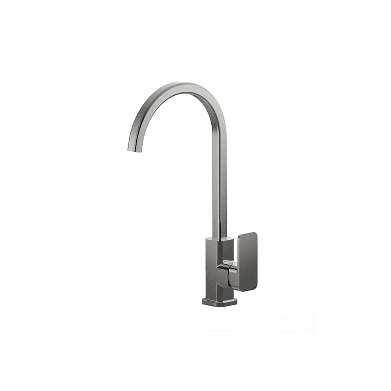 Brushed Nickel Gooseneck Kitchen Mixer Tap