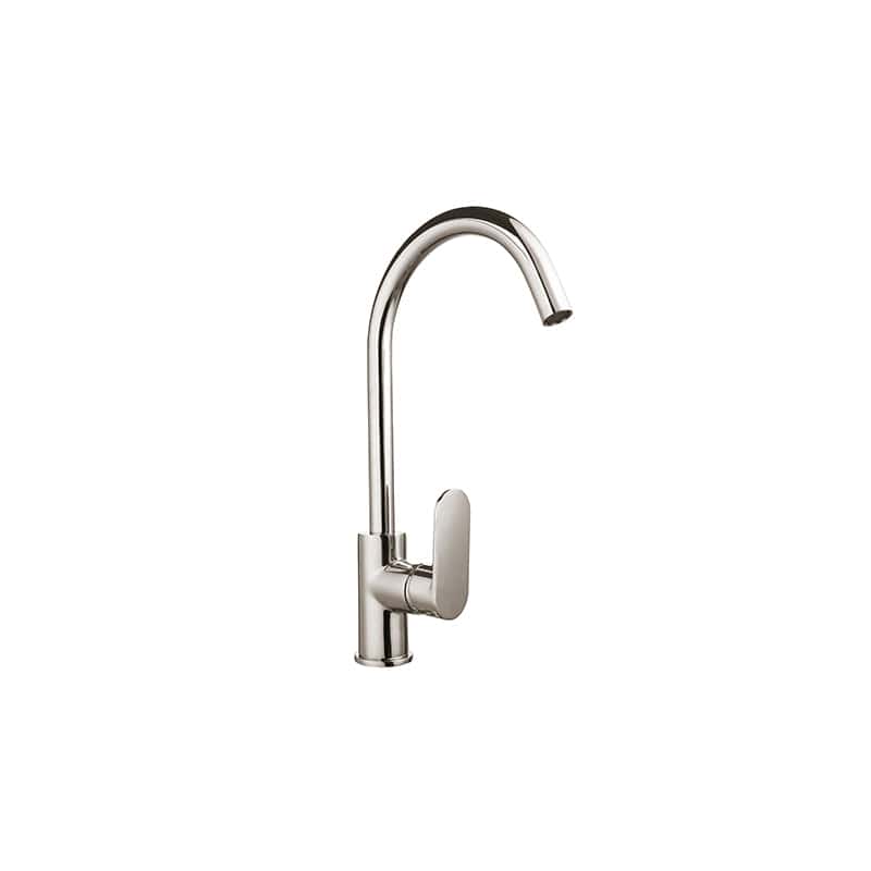 Brushed Nickel Gooseneck Kitchen Tap