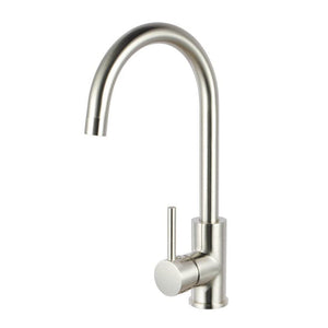 Brushed Nickel Standard Gooseneck Kitchen Mixer Tap