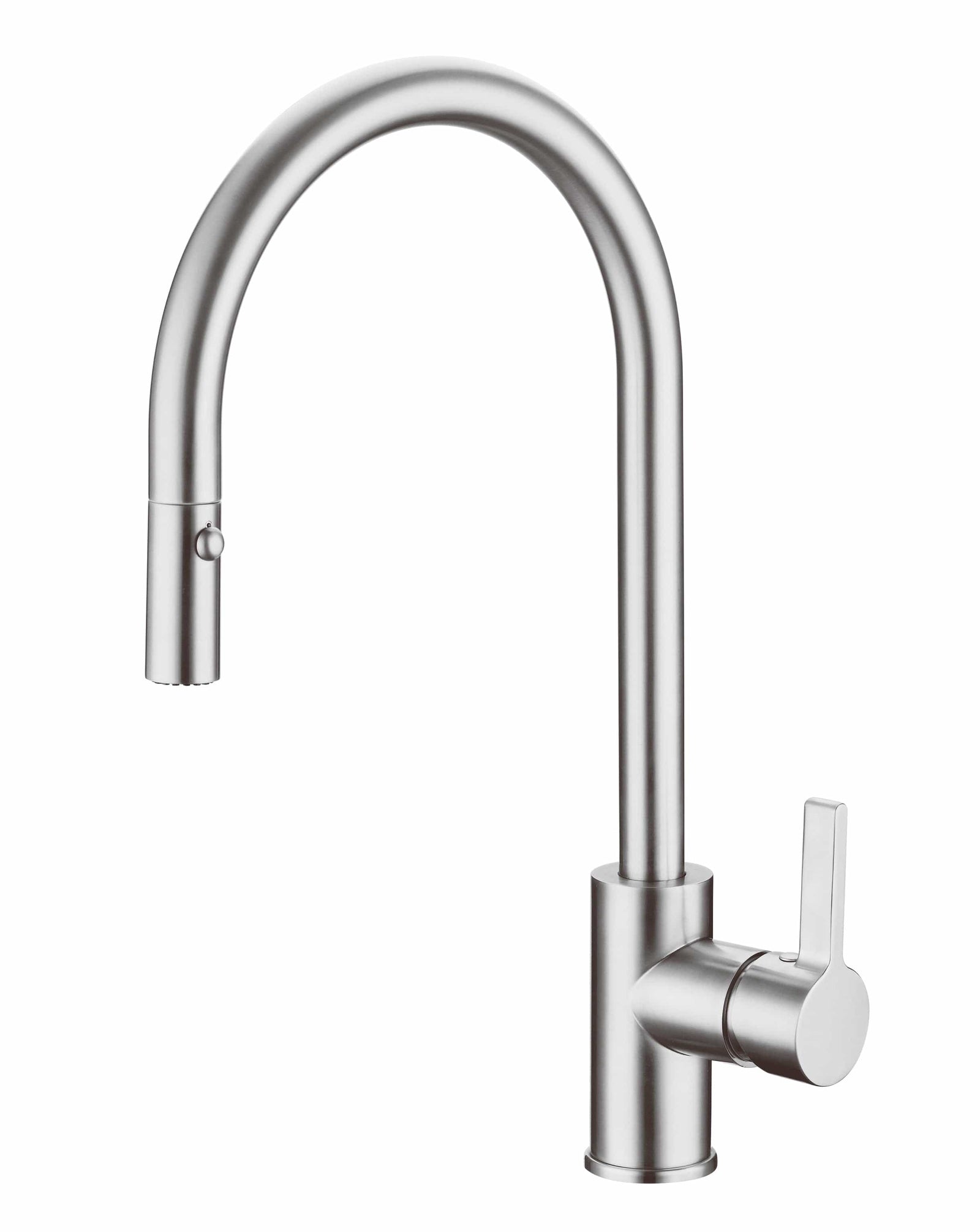 Chrome Curved Gooseneck Pull Out Kitchen Tap
