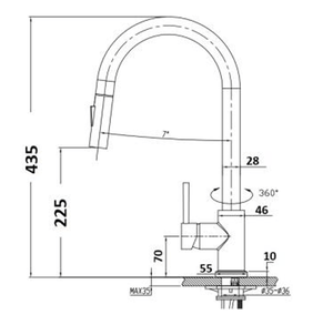 Chrome High Gooseneck Pull Out Kitchen Tap