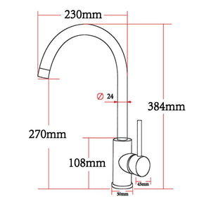 Chrome Standard Gooseneck Kitchen Mixer Tap