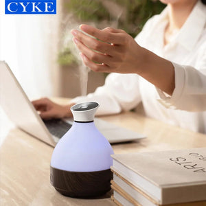 CYKE Luxury Wood Grain Aroma Diffuser with Ambient Light