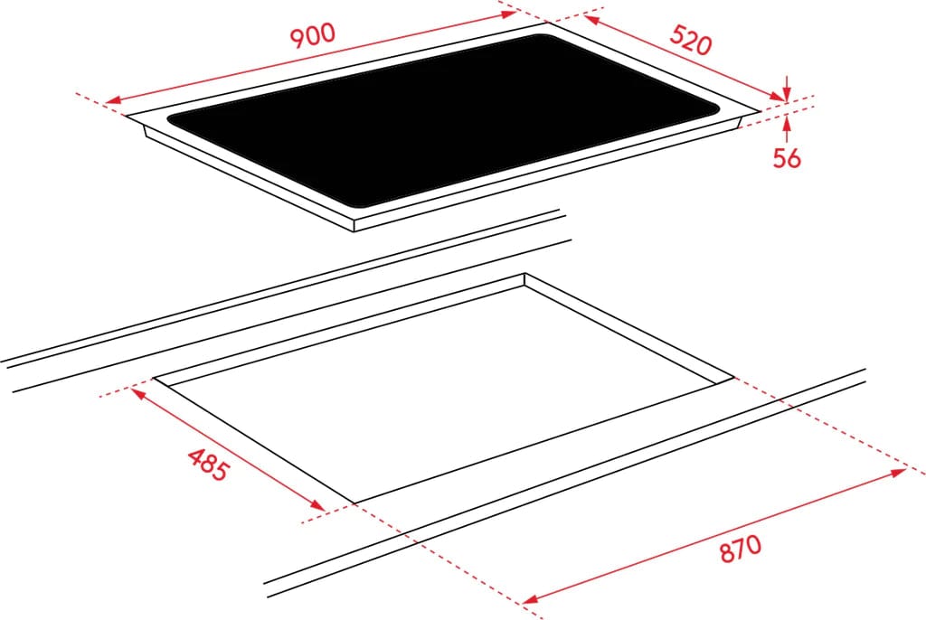 Daniela 90cm Slider Panoramic Ceramic Cooktop - DAN9TPQ